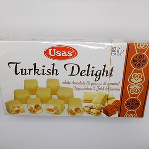 Turkish delight med peanut, karamel og hvid chokolade